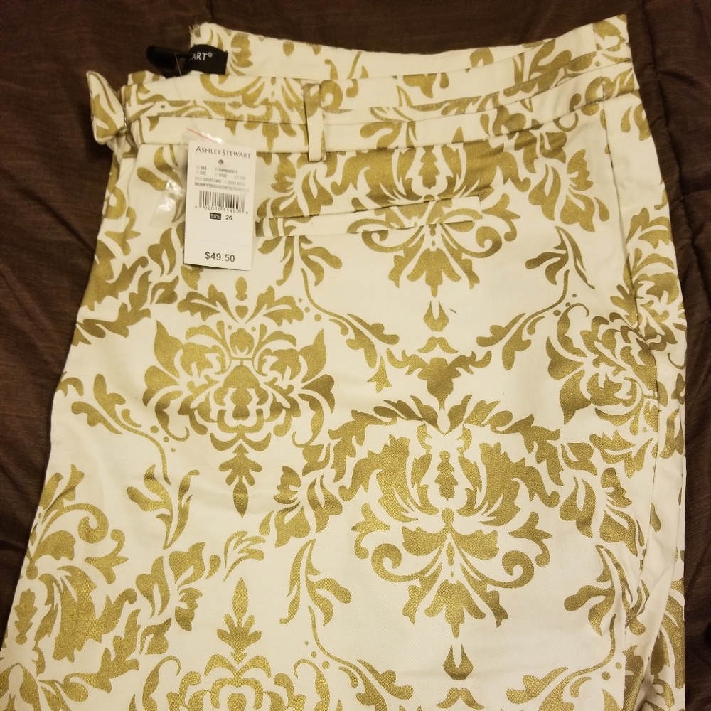 SKINNY PANT WITH GOLD FOIL PRINT